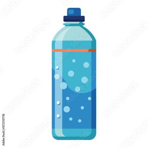 A water bottle with condensation, isolated on a clean white background, for hydration, health, sports, or refreshment.