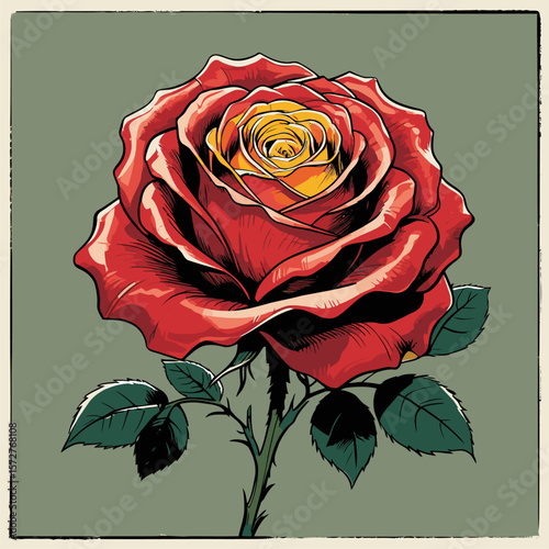 vector rose flower illustration for design needs