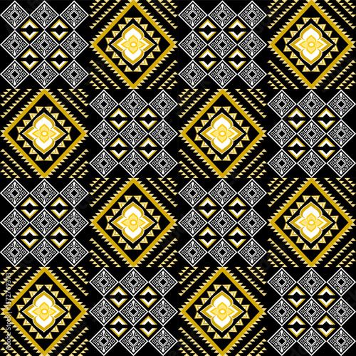Geometric Ethnic Pattern Design Background or Wallpaper.