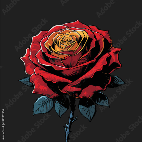 vector rose flower illustration for design needs