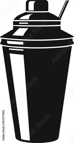 cocktail shaker vector high quality black silhouette
