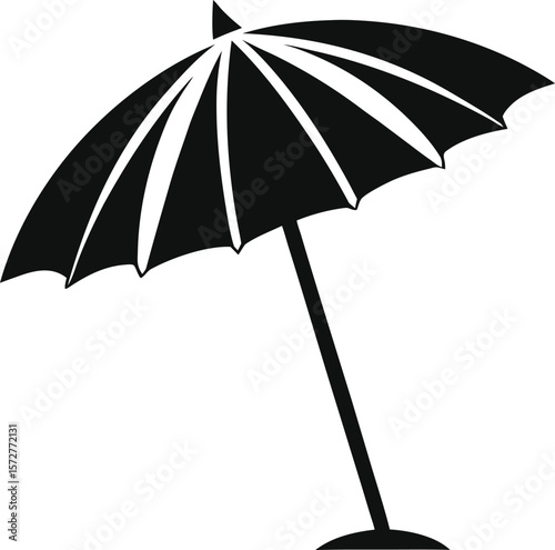 cocktail umbrella vector high quality black silhouette