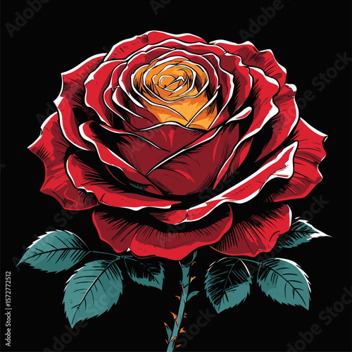 vector rose flower illustration for design needs