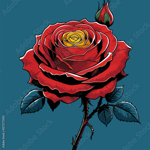 vector rose flower illustration for design needs
