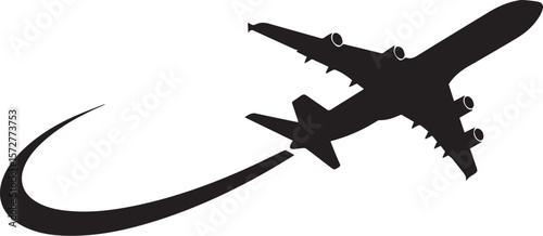 Airplane Flying Vector Icon, Flying Airplane Silhouette, plane PNG, AI, EPs, JPG background logo plane icon, 