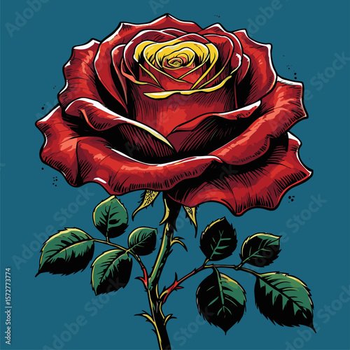 vector rose flower illustration for design needs