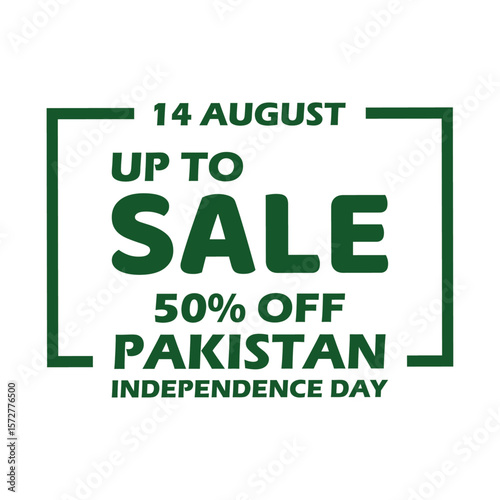 14 August up to 50% off sale Pakistan independence day sale banner poster and social media template design 