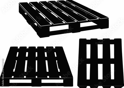 Clean isometric vector of wooden stock pallet – trader-themed sticker illustration for investment, finance, and market design
