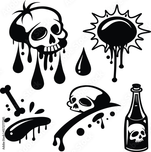 "Abstract Black Slime and Fluid Shapes – Vector Silhouette Pack"


