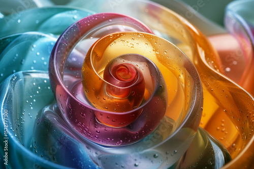 AI Image. Rose flower made of glass
