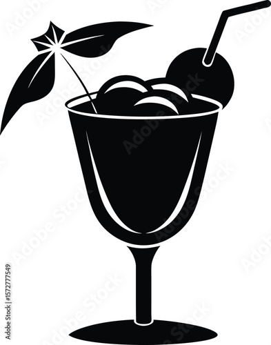 frozen cocktail vector high quality black silhouette