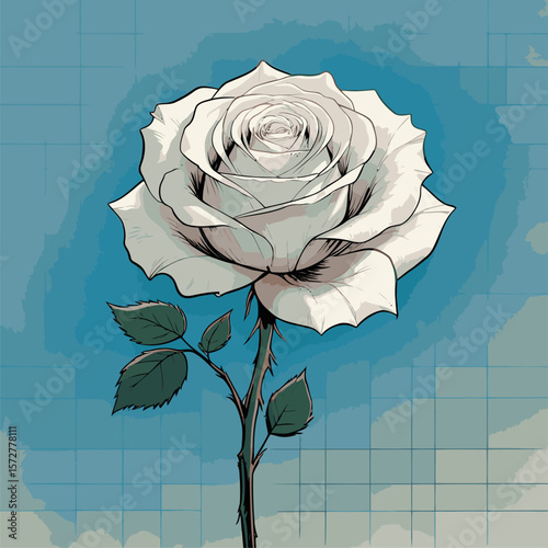 vector rose flower illustration for design needs