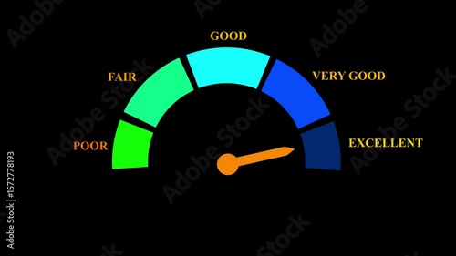 Credit Score Glitch Effect Icon Animation with Alpha
