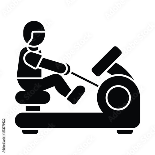 Rowing machine Vector Icon which can easily modify or edit