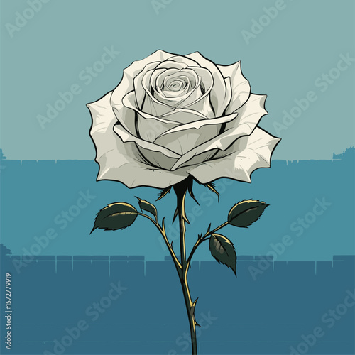 vector rose flower illustration for design needs