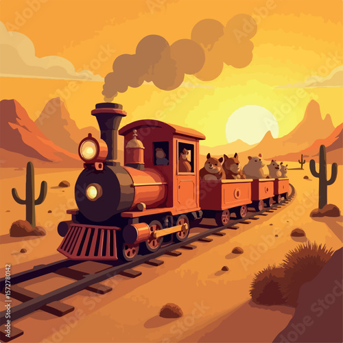 illustration, design, railway, locomotive, transportation, retro, rail, engine, travel, railroad, steam, icon, colorful, classic, graphic, coal, cheerful, playful, track, model, vehicle, colourful, 