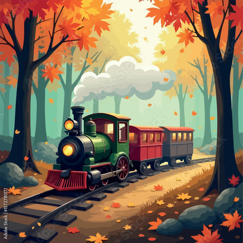 illustration, design, railway, locomotive, transportation, retro, rail, engine, travel, railroad, steam, icon, colorful, classic, graphic, coal, cheerful, playful, track, model, vehicle, colourful, 