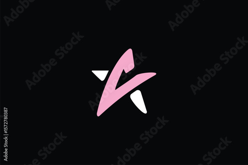 letter L with shape abstract star vector image sign logo