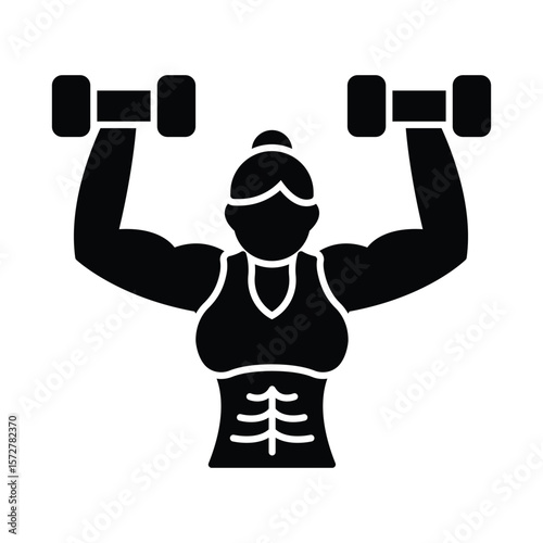 Weightlifting Vector Icon which can easily modify or edit