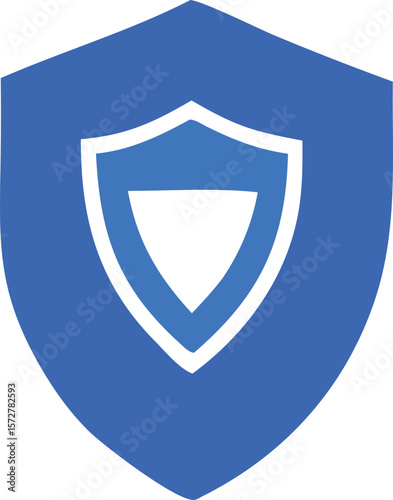Free Download A bold blue shield emblem with a white outline and a central white v shape symbolizing protection and security - GFXLoad