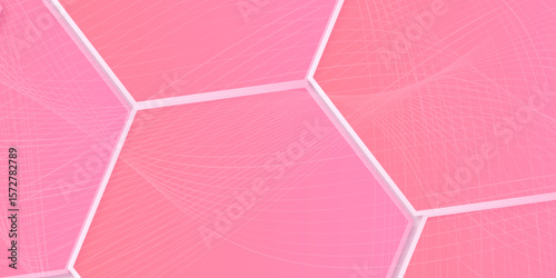 Futuristic honeycomb hexagon white background. Geometric seamless texture pink abstract background with hexagons. . Modern simple style hexagonal graphic concept. Background with hexagons