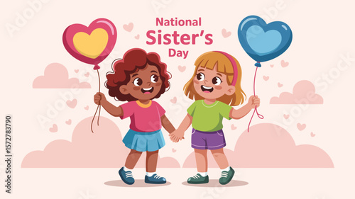 Celebrate national sister's day with heartwarming illustrations of sisterhood and love today