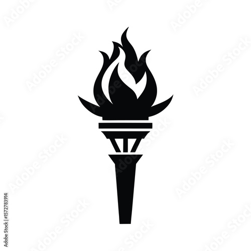 liberty torch vector black silhouette illustration