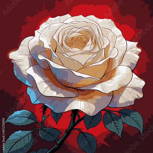 vector rose flower illustration for design needs