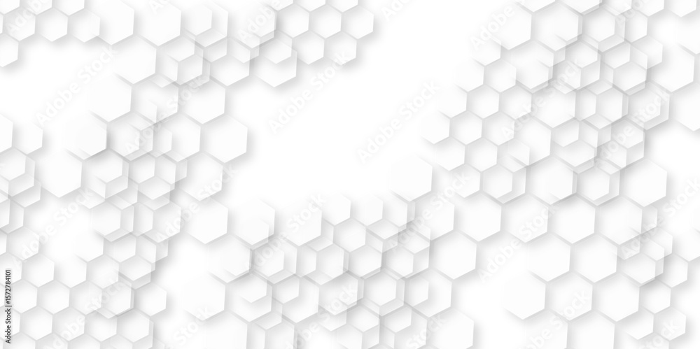 Abstract technology white and grey geometric hexagon shape on transparent background vector. Modern simple style hexagonal graphic concept. Background with hexagons. 
