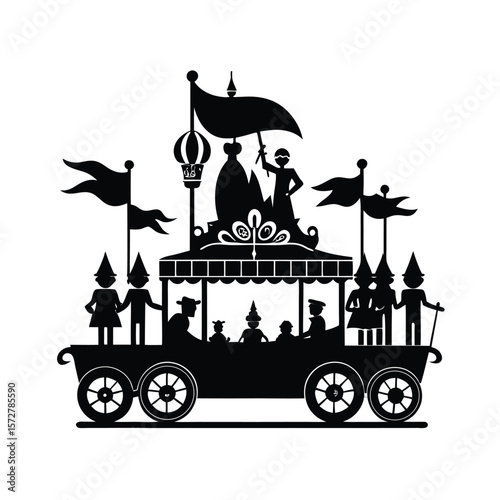 parade float vector black silhouette illustration