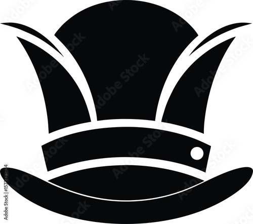 parade hat vector black silhouette illustration on white