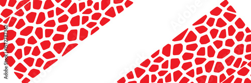 Red and white seamless geometric pattern vector set. Irregular repeating backgrounds for web tiles, science, and interior design. Collection of polygonal voronoi line cell template backgrounds.eps 10