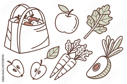 A collection of fresh apples and carrots in a basket