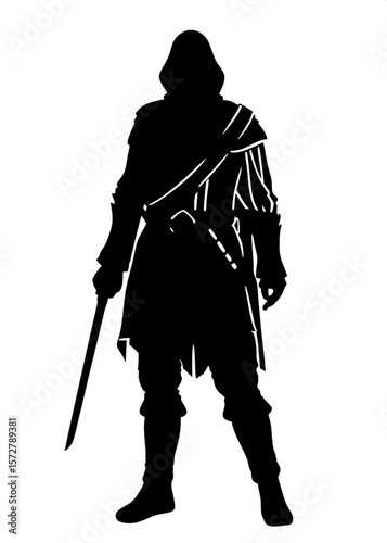 assassin silhouette vector

