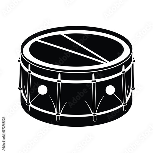 snare drum vector black silhouette illustration