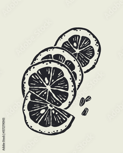 Italian cuisine and sea inspired illustrations with pasta, seafood, wine, lemons, shells, herbs in doodle cartoon vector style, Mediterranean kitchen wall art prints in la dolce vita style.