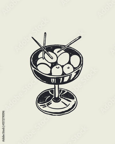 Italian cuisine and sea inspired illustrations with pasta, seafood, wine, lemons, shells, herbs in doodle cartoon vector style, Mediterranean kitchen wall art prints in la dolce vita style.