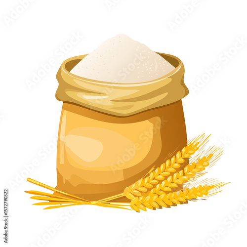 Bag of Flour Isolated on a Transparent Background