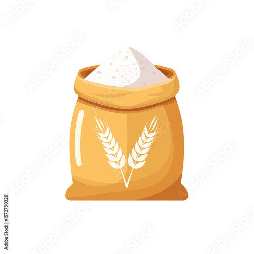 Bag of Flour Isolated on a Transparent Background