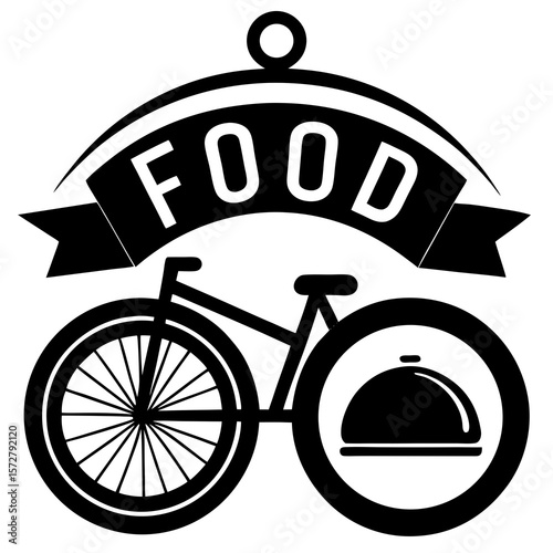 logo of  food delivery service incorporating a bicycle