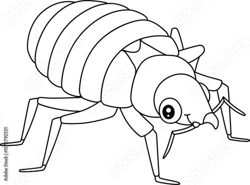Insect Bed Bug Animal Isolated Coloring Page 