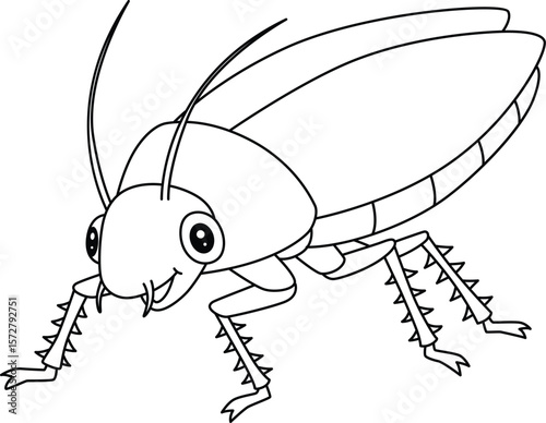Insect Cockroach Animal Isolated Coloring Page 