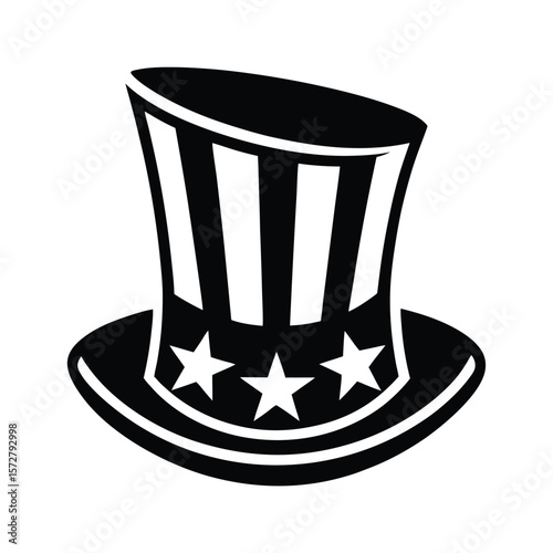 uncle sam hat vector black silhouette illustration