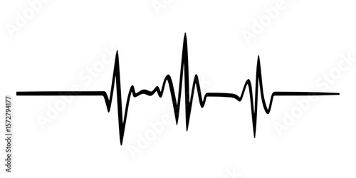 Life's Rhythms: A stark black line illustrating the rhythm of life's heartbeat, representing vitality and the core of existence.