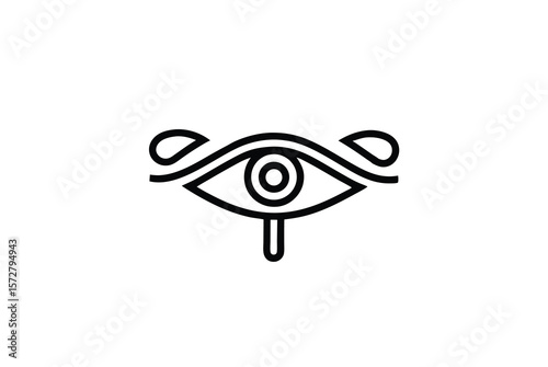 Ancient Egyptian Eye of Horus with intricate design sacred symbol vector art illustration