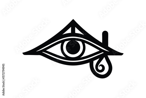 Ancient relic Eye of Horus with stylized embellishment historical charm vector art illustration