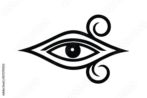 Elegant Eye of Horus with ornamental symmetry refined sacred vector art illustration