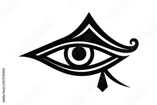Elegant Eye of Horus with spiritual layering divine grace vector art illustration
