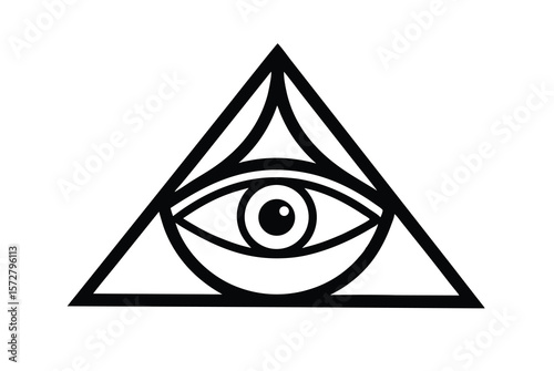 Eye of Horus symbol with divine geometry sacred ancient design vector art illustration