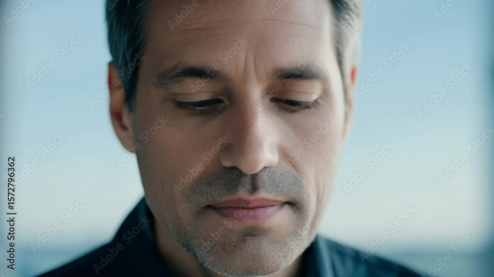 Professional businessman changing facial expressions